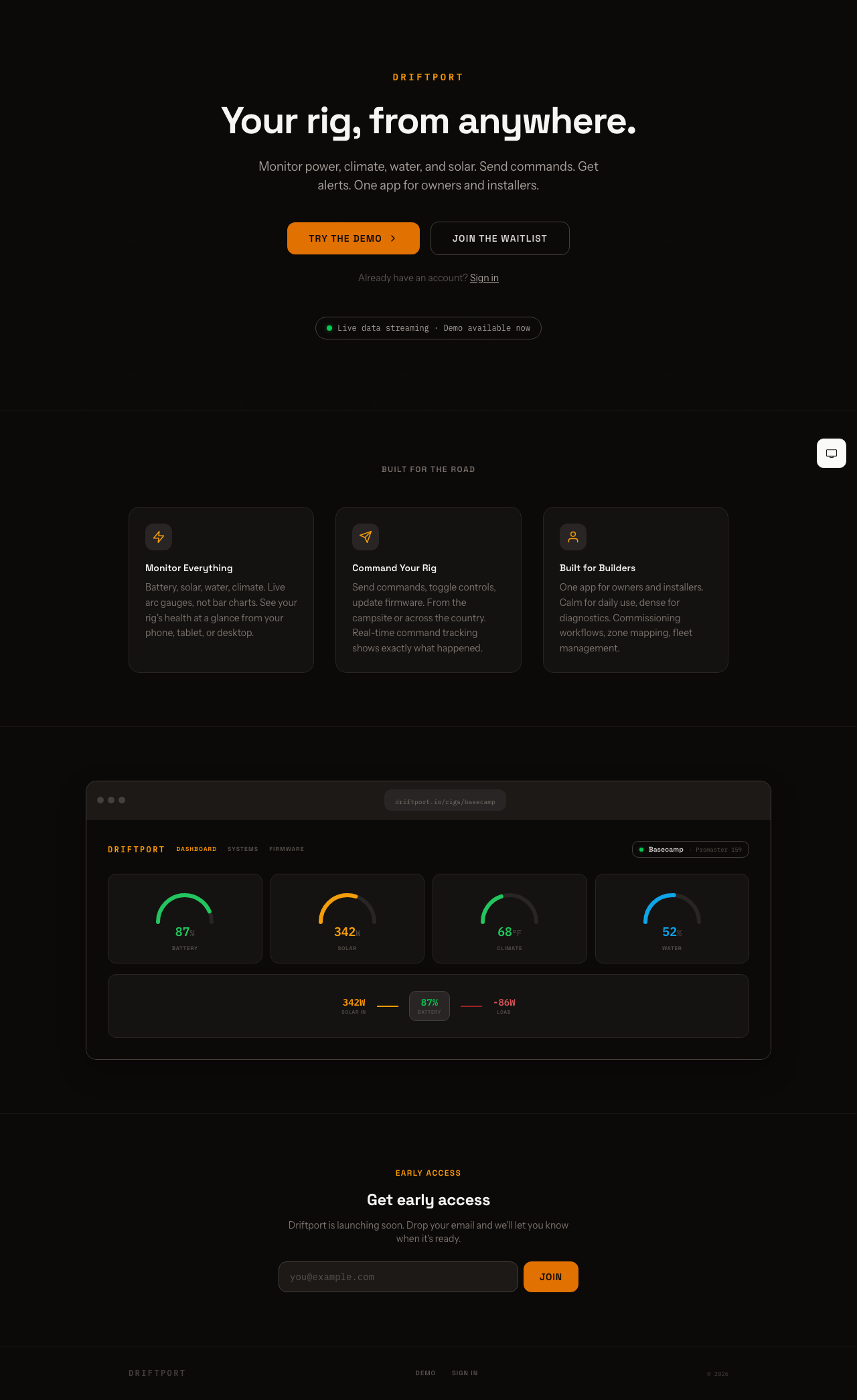 DriftPort homepage thumbnail