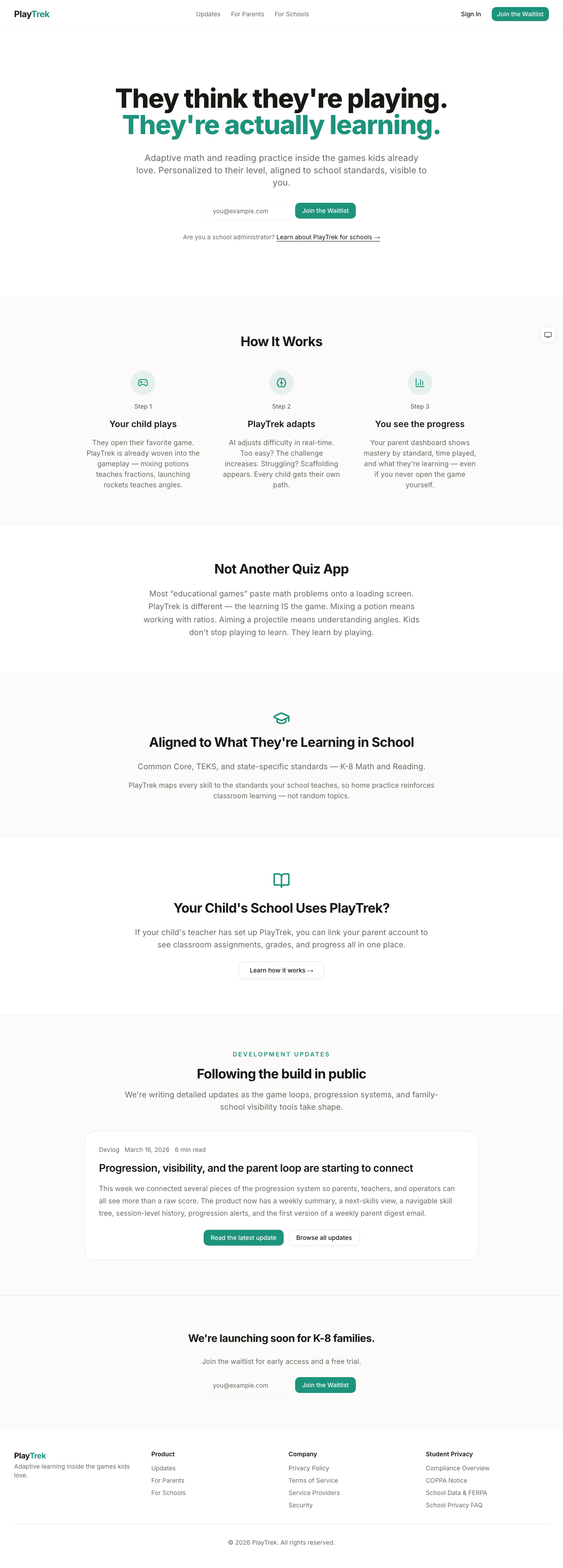 PlayTrek.ai homepage thumbnail